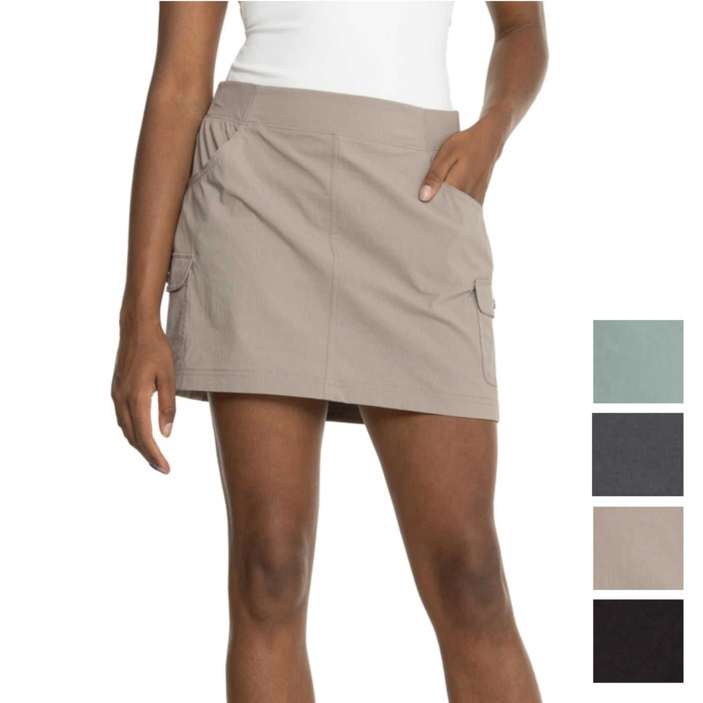 Eddie Bauer Women's Christine Build-in Shorts Cargo Pockets Stretch Skort