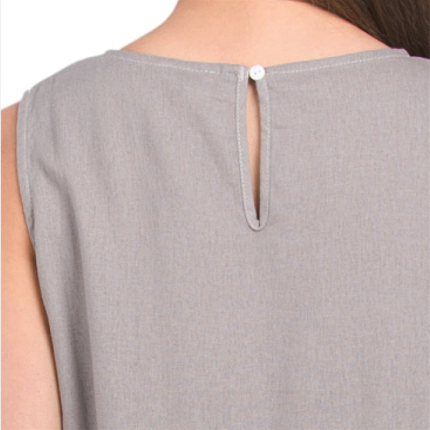 FORCYNTHIA Women's Linen Blend Color Block Sleeveless Midi Dress
