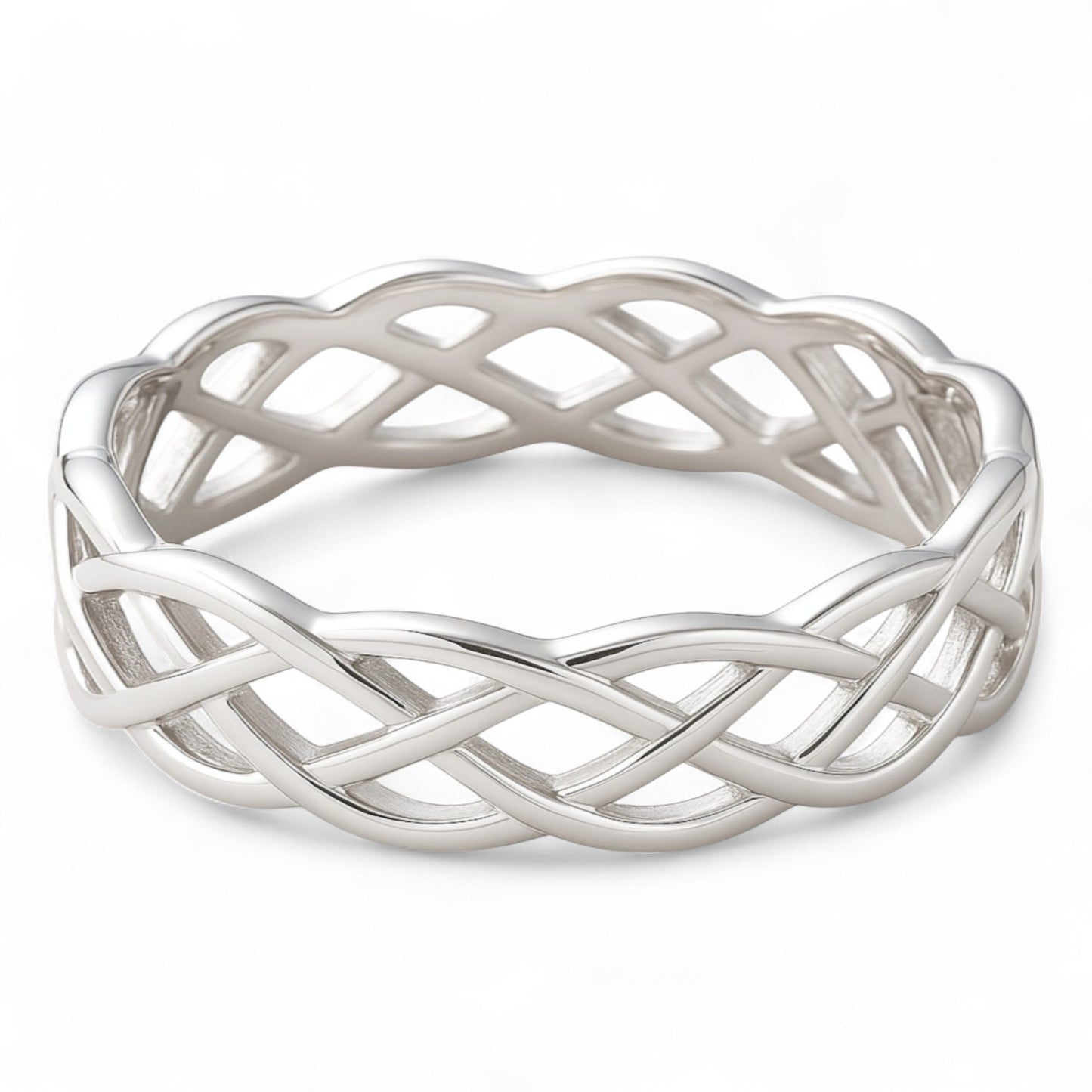 Fashion Women's 925 Sterling Silver Celtic Knot Band Ring