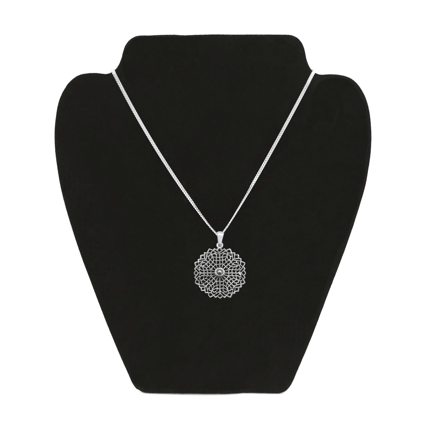 Fashion Women's 925 Sterling Silver Plain Modern Flower Design Pendant