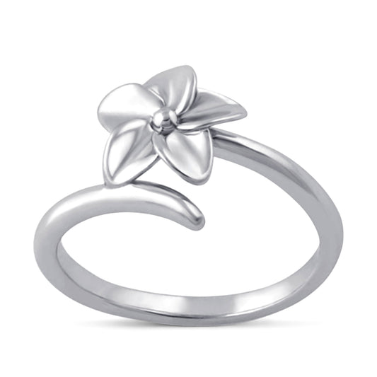 Fashion Women's 925 Sterling Silver Plumeria Ring