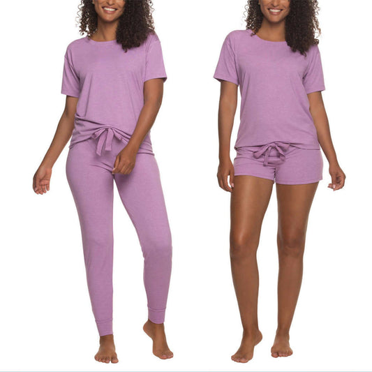 Felina Women's 3-Piece Soft Jersey T-Shirt, Shorts and Pants PJ Lounge Set