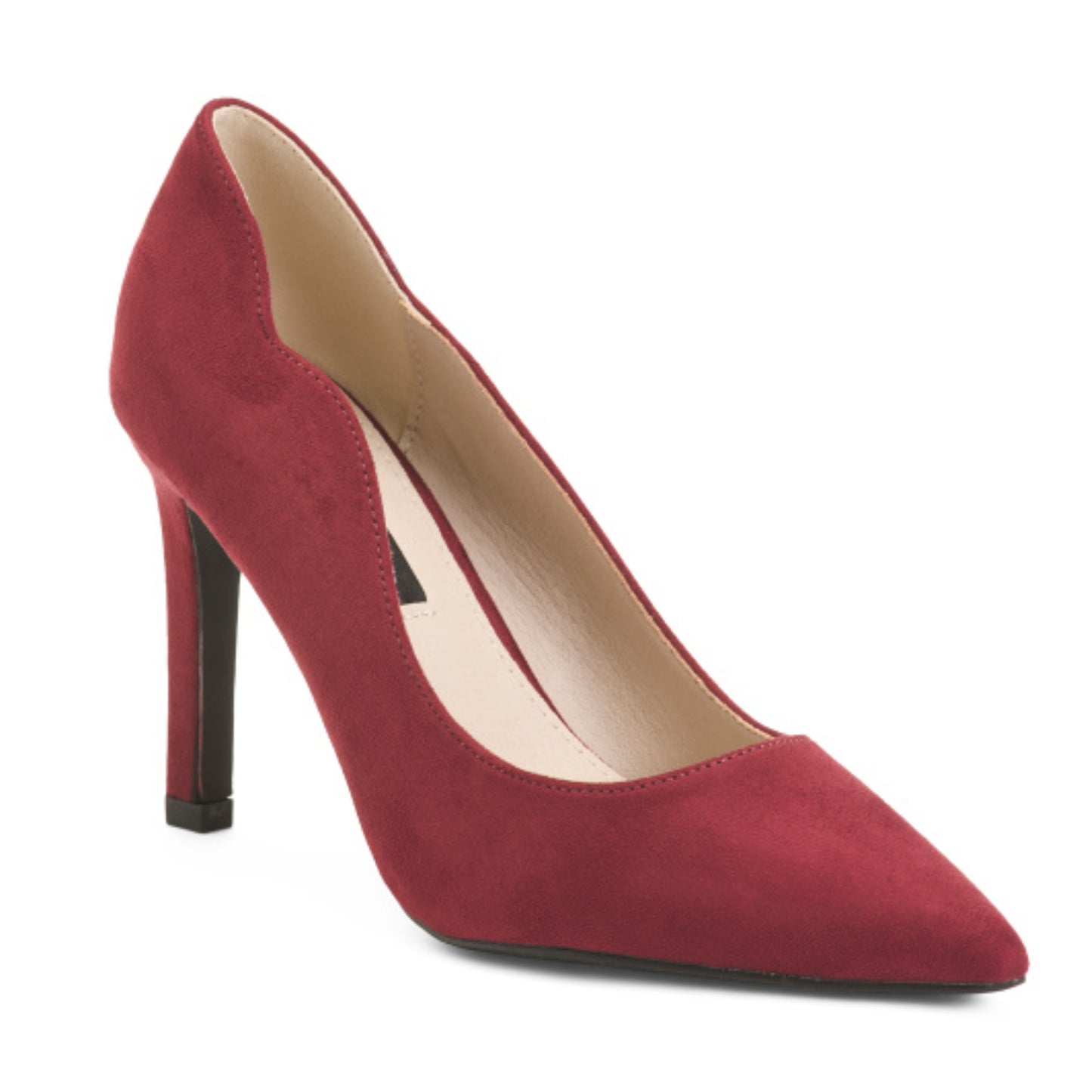 French Connection Women's Pointy Toe Faux Suede Scalloped Pump Heels
