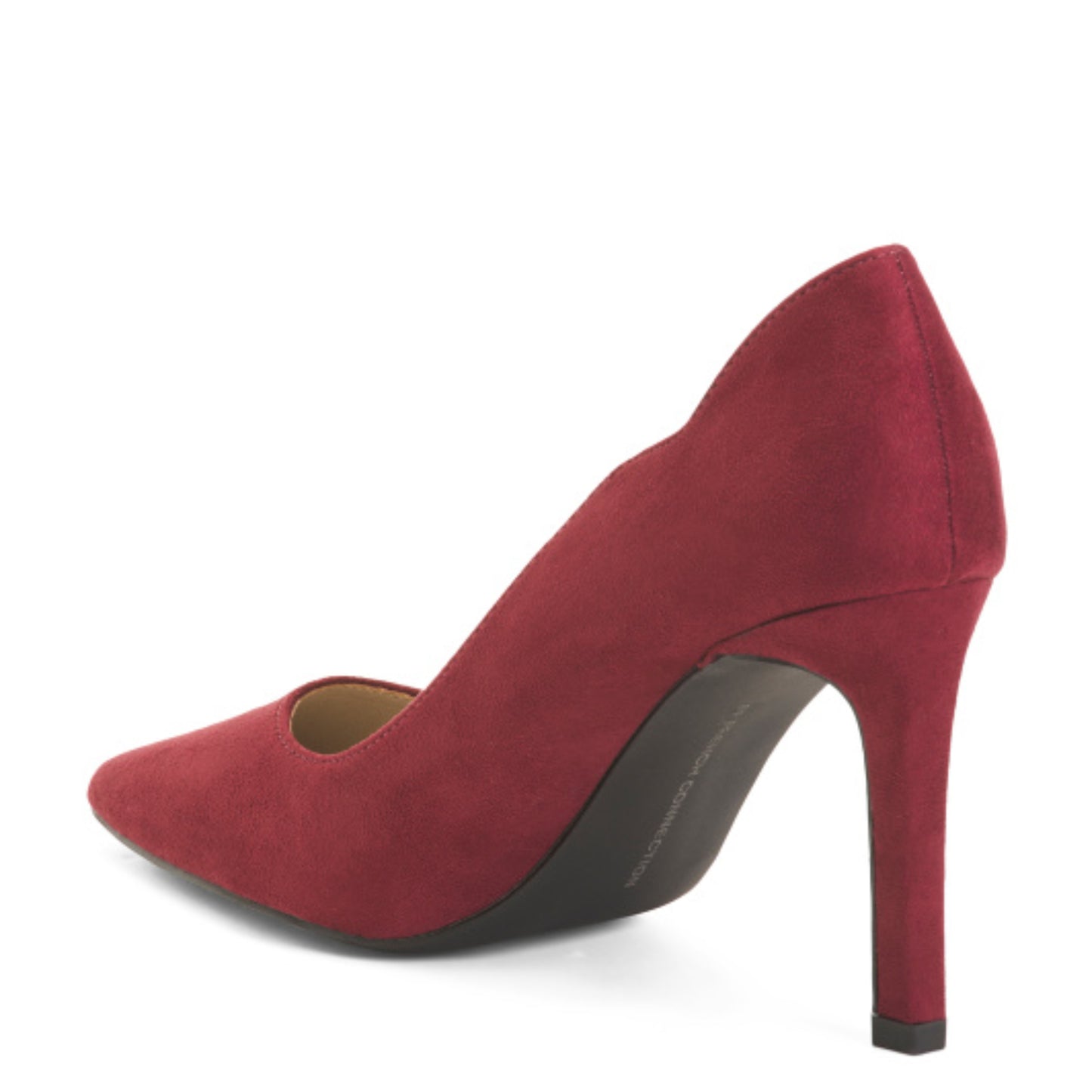 French Connection Women's Pointy Toe Faux Suede Scalloped Pump Heels