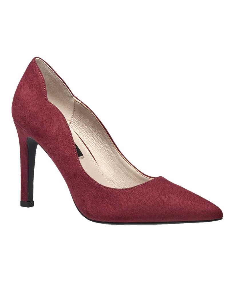 French Connection Women's Pointy Toe Faux Suede Scalloped Pump Heels
