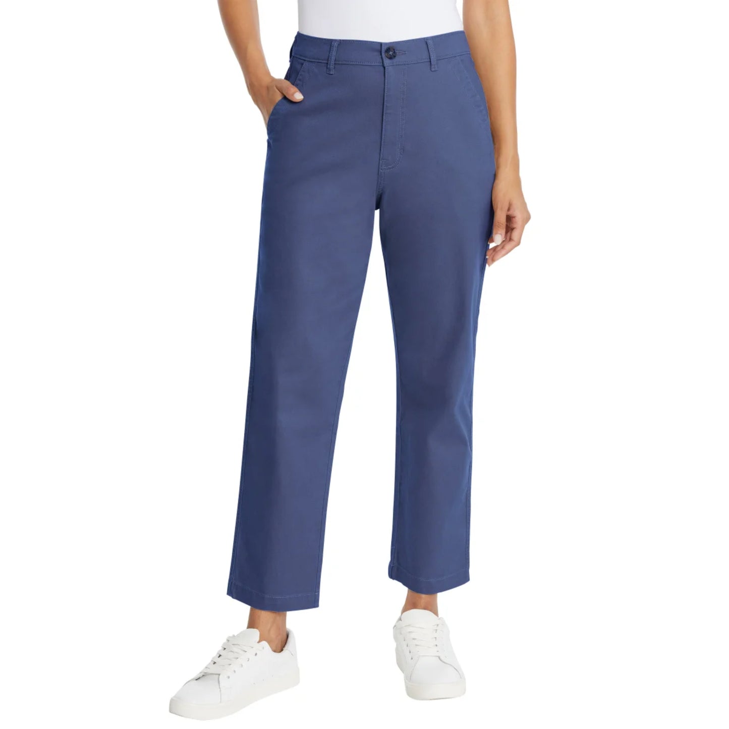 G.H. Bass & Co. Women's Straight Leg Cotton Ankle Chino Pants