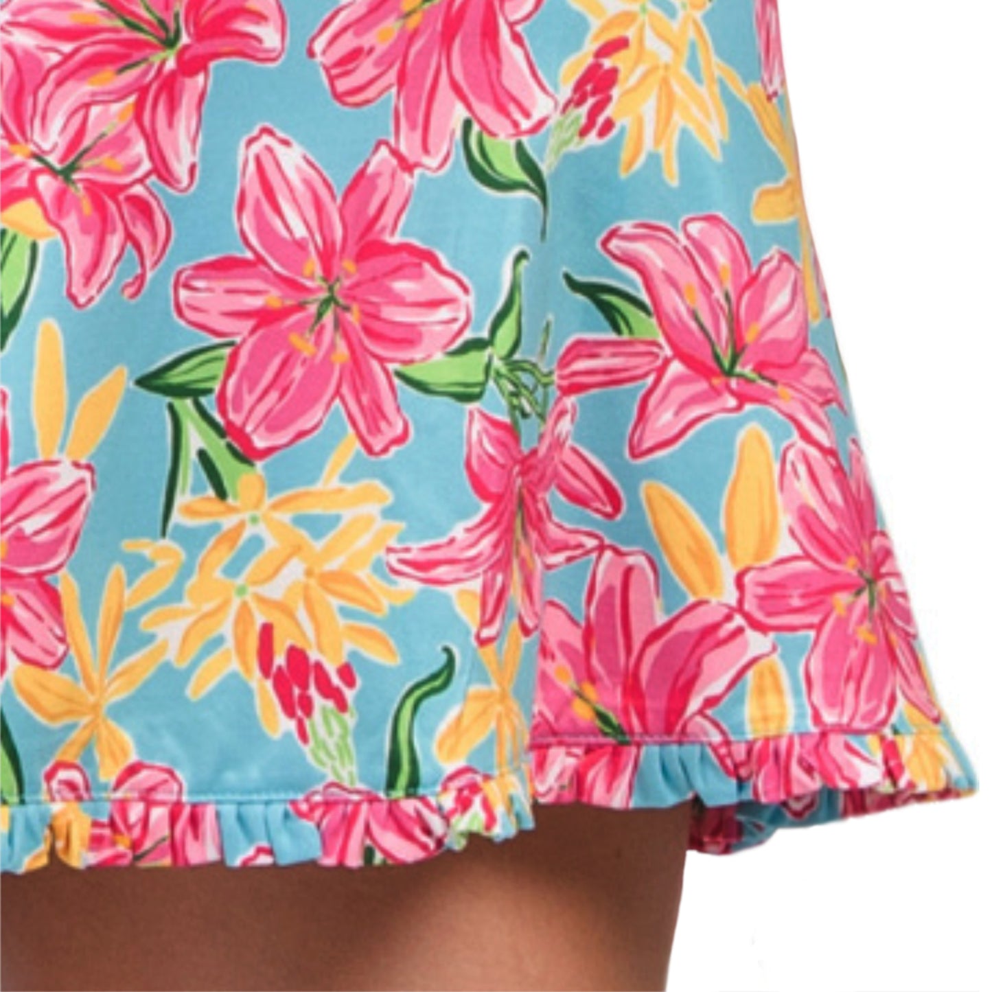 Gottex Golf Women's UPF 50 Golf Nikki Floral Print Ruffle Trim Skort