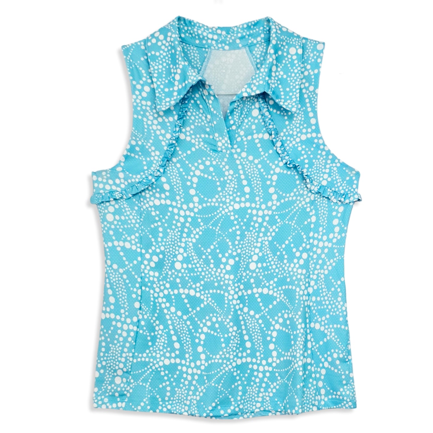 Gottex Women's Moisture wicking UPF 50 Ruffle Golf Tennis Tank Top
