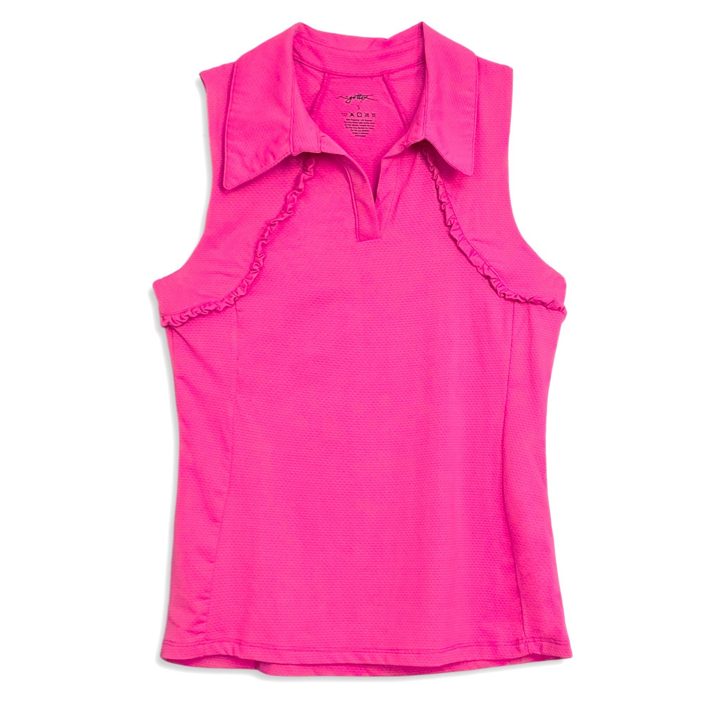 Gottex Women's Moisture wicking UPF 50 Ruffle Golf Tennis Tank Top