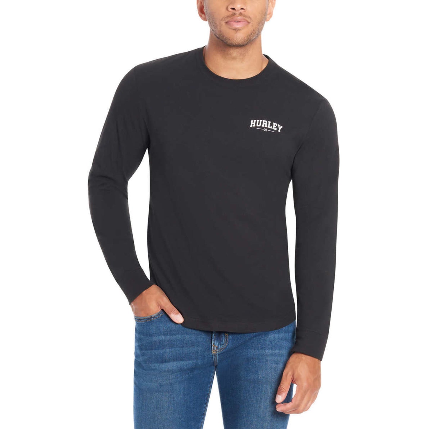 Hurley Men’s Long Sleeve Tee Lightweight Graphic Print T-Shirt