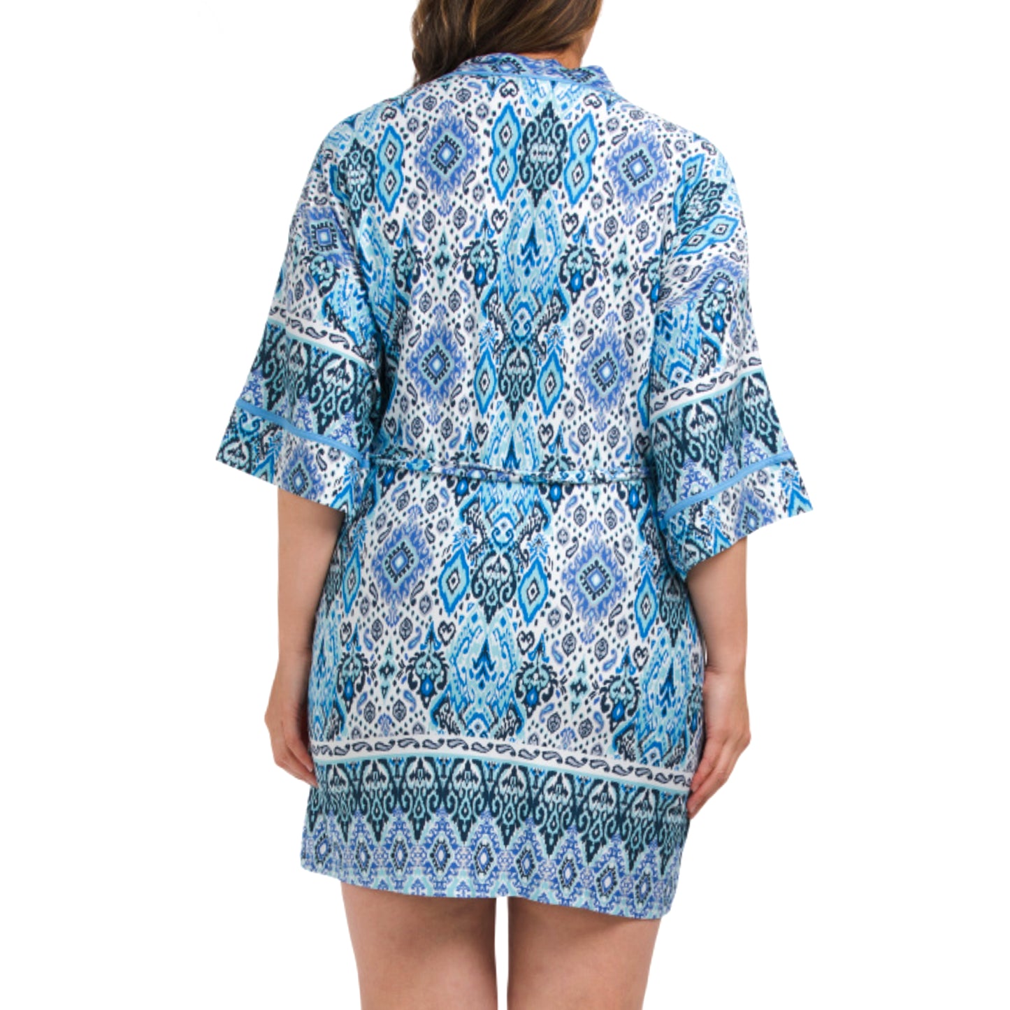 In Bloom Women's Floral Print Lightweight Waist Tie Robe