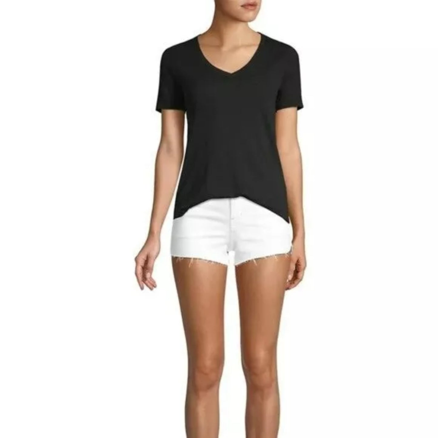 J Brand Women's Frayed Hem Slim Leg Denim Shorts