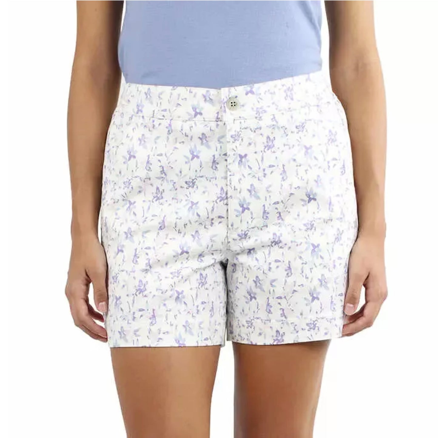 Jachs Girlfriend Women's Floral Print Cotton Blend Side Pockets Chino Shorts