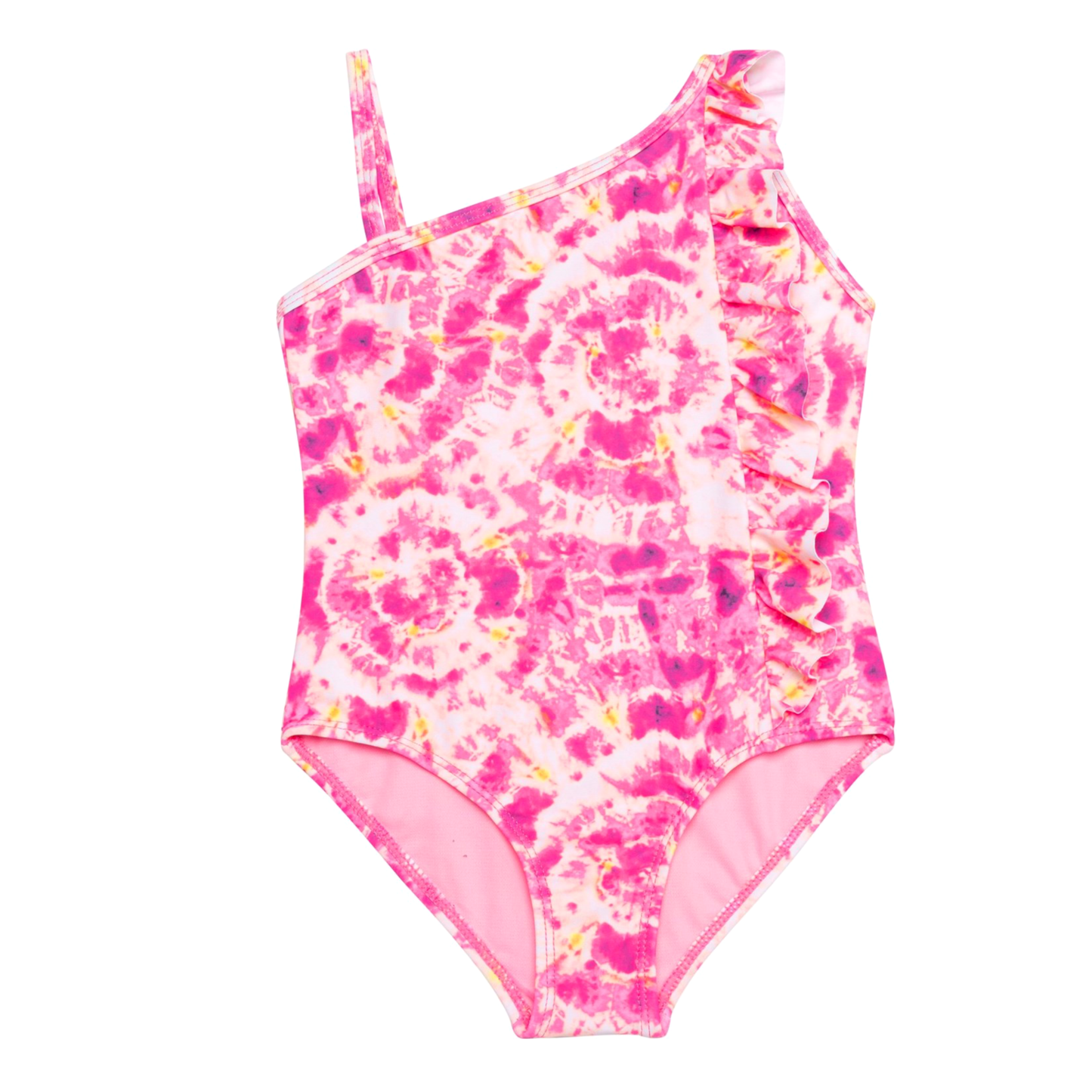 KENSIE GIRL Cheetah Madness Ruffle UPF 50 One-Piece Beach Pool Swimsuit