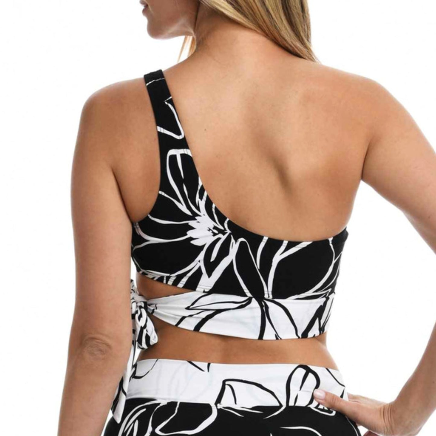 La Blanca Women's Moonlit Floral One Shoulder Sash Swim Top and Bikini Bottom Collection