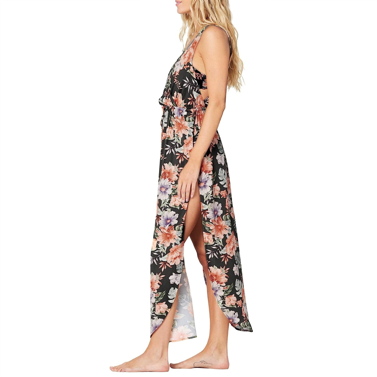 L*Space Kenzie Floral Print Side Slits Beach Swim Dress Cover-Up