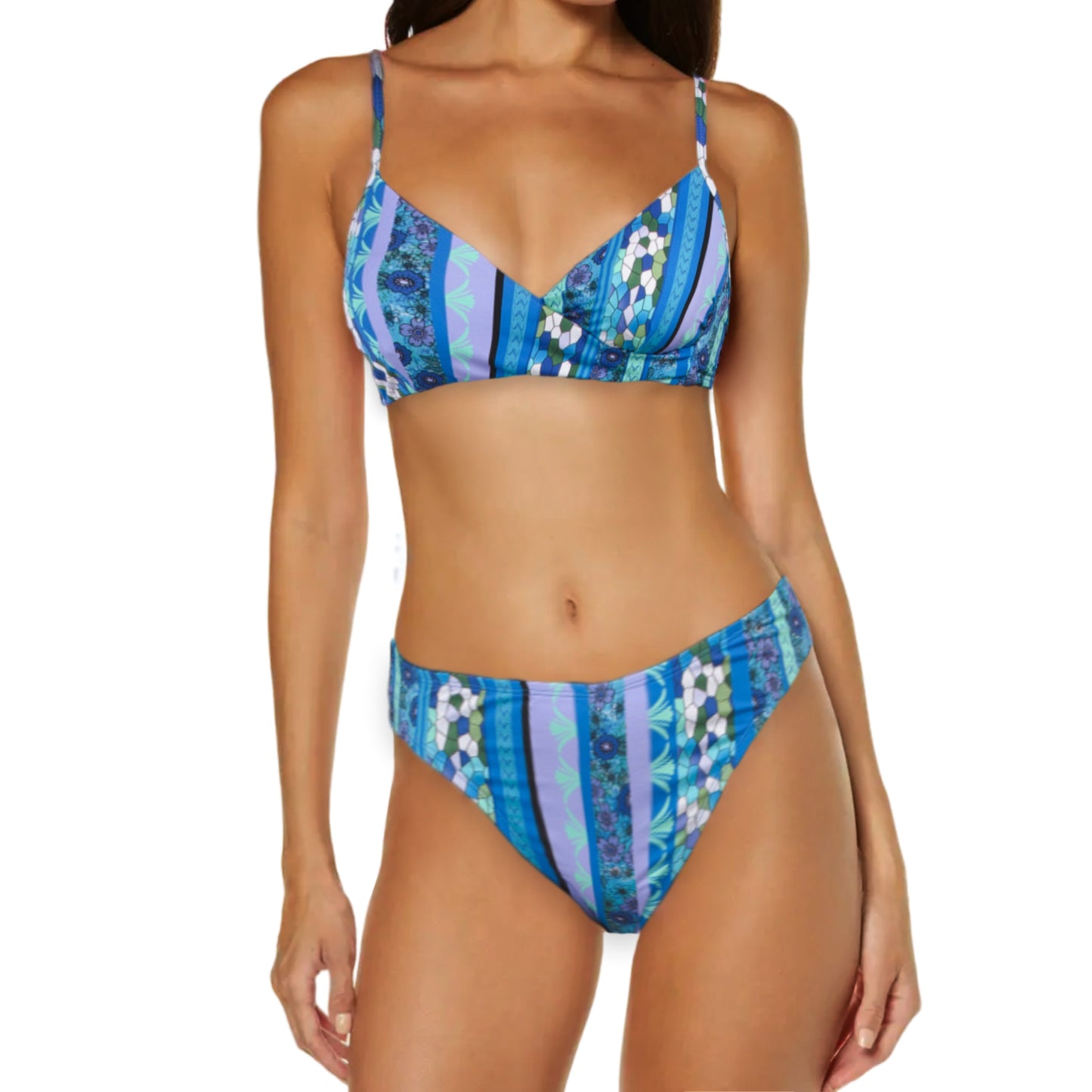 Lucky Brand Floral Print Swim Bikini Top and Bottom Collection