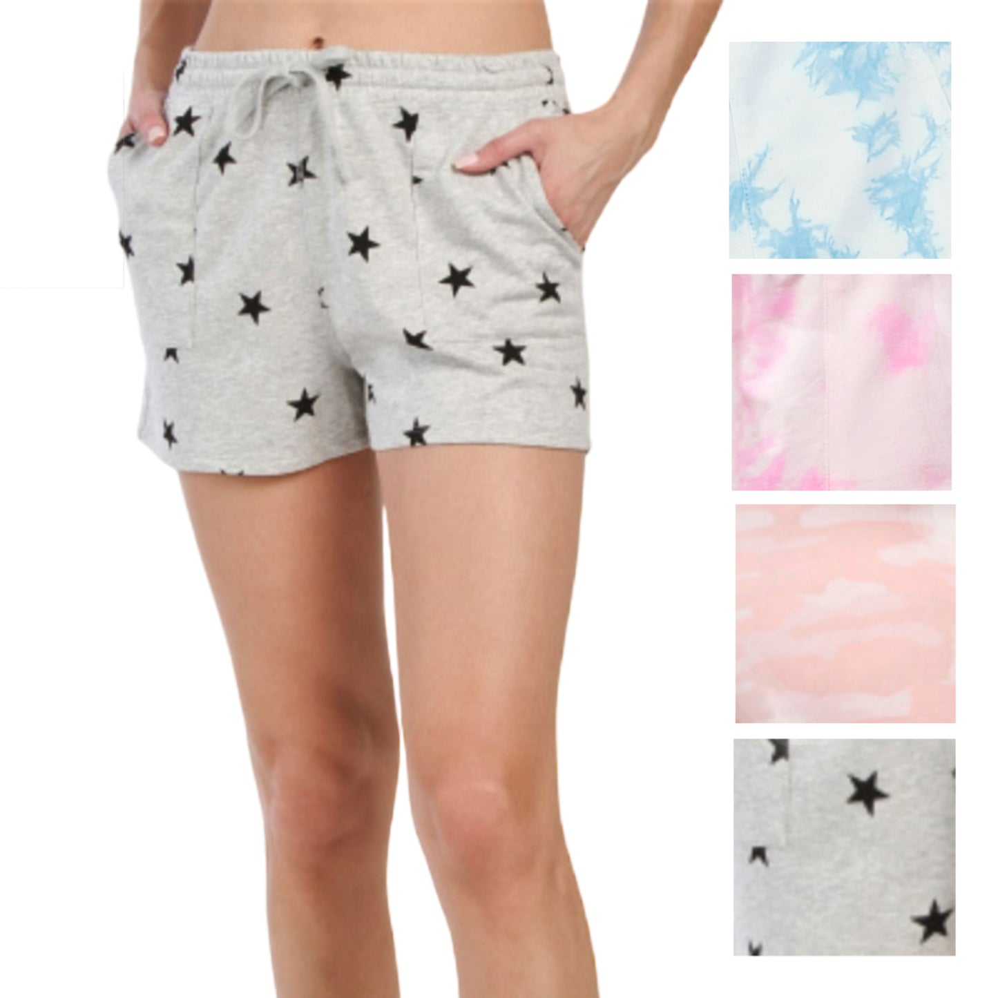 Lucky Brand Women's Tie Dye Print Side Pockets Soft Cotton Casual Shorts