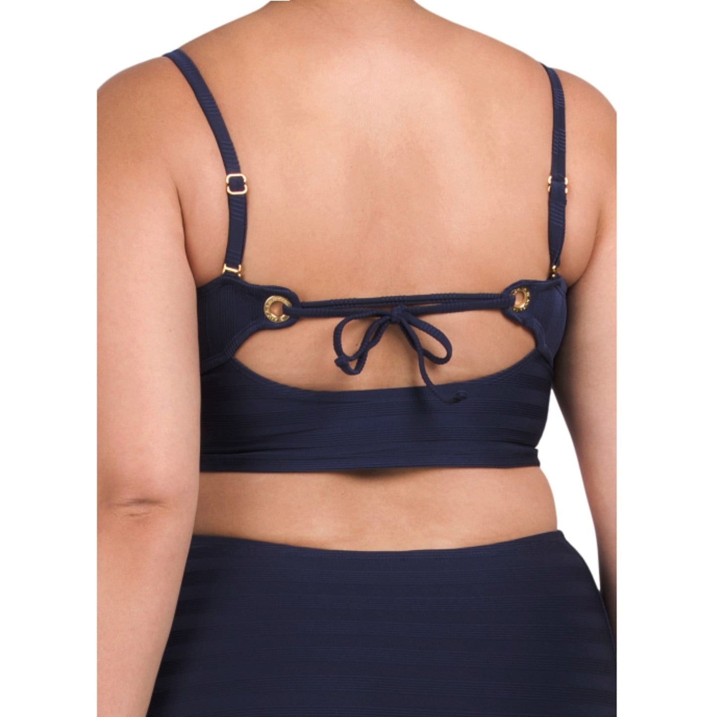 La Blanca Women's Plus Linea Costa Textured Removable Strap Swim Bandeau Top