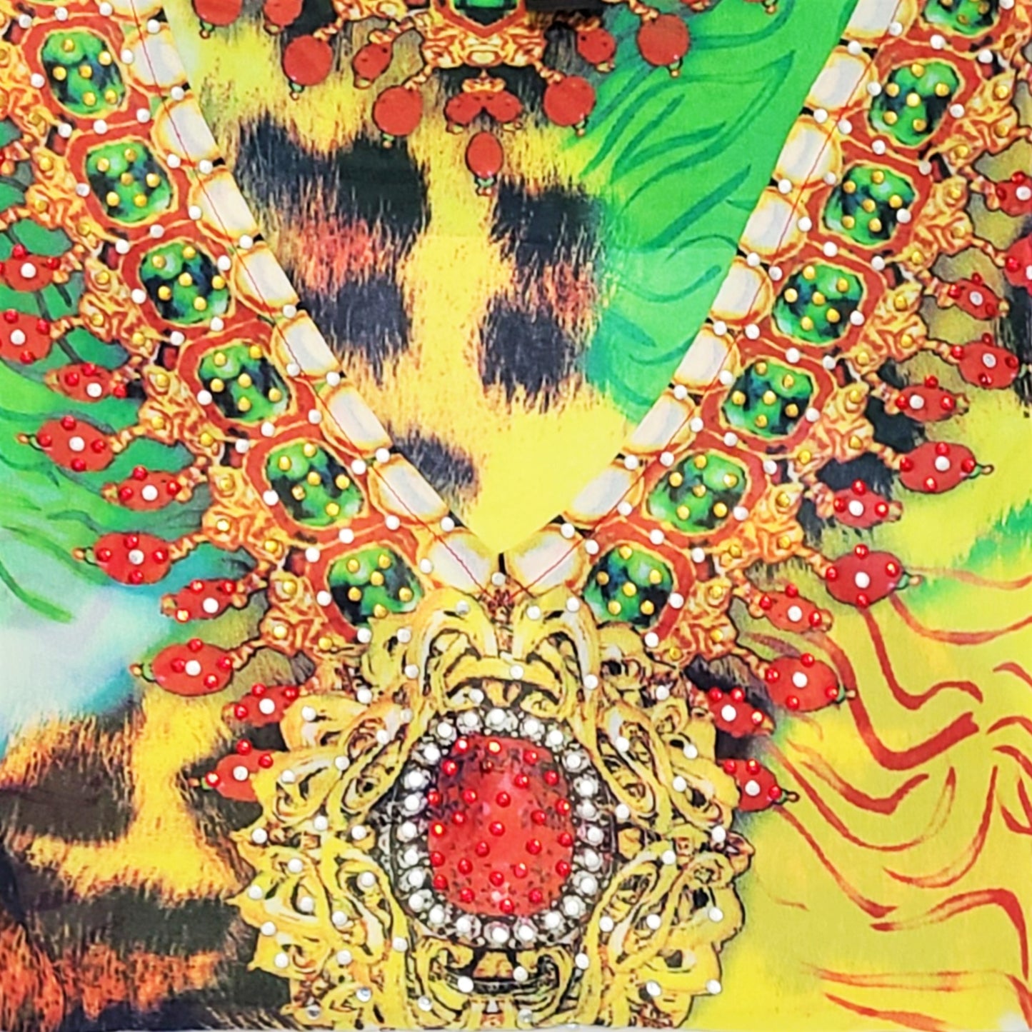 LA MODA Women's Rhinestone Embellished Luxe Resort Swim Caftan Cover-up