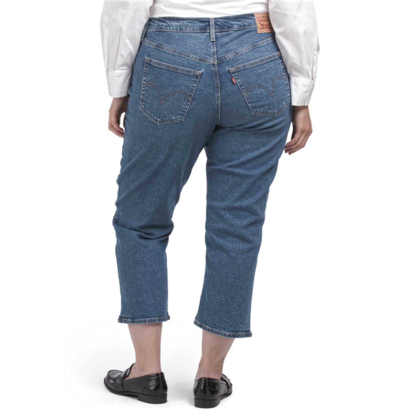 Levi's Women's Plus High Rise Wedgie Summer Love Straight Leg Cropped Denim Jeans