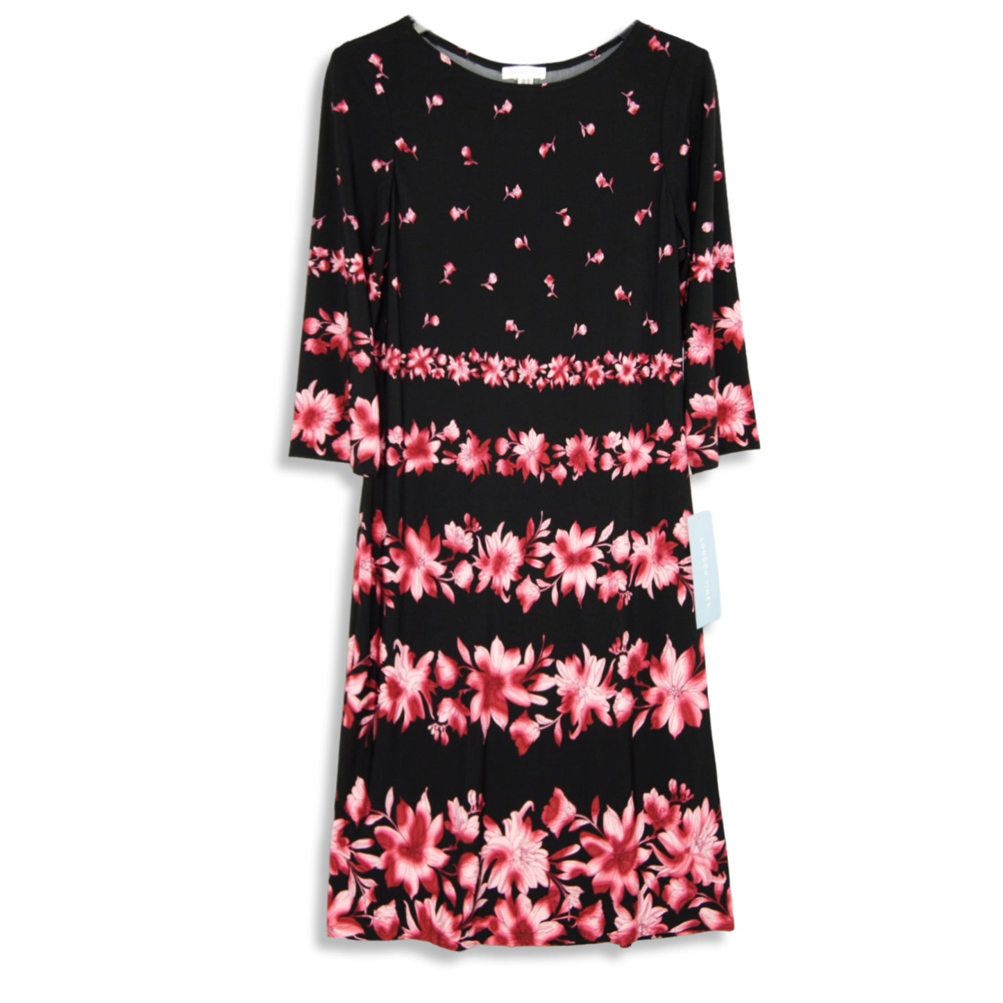 London Times Women's Boat Neck Floral Print Mini Dress
