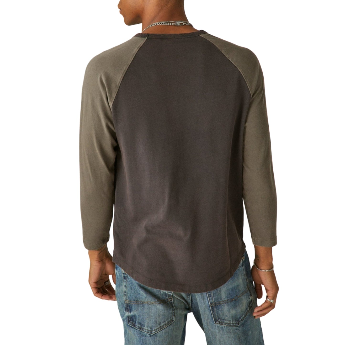 Lucky Brand Men's Yellowstone Cowboy Graphic Print Raglan Long Sleeve Tee