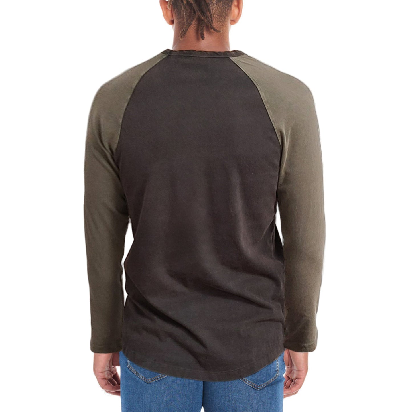 Lucky Brand Men's Yellowstone Cowboy Graphic Print Raglan Long Sleeve Tee