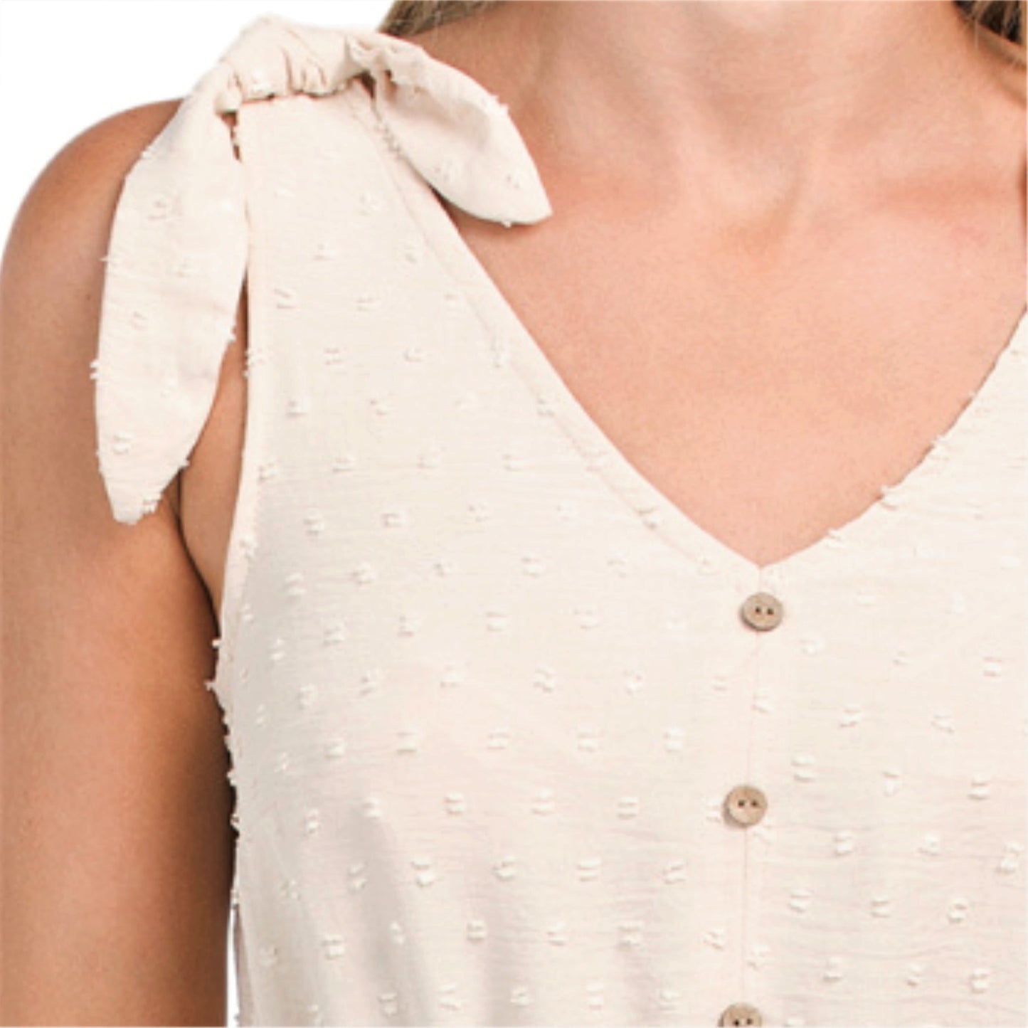 Lucky Brand Women's Tie Shoulder Clip Dot Ruffle Tiered Mini Dress