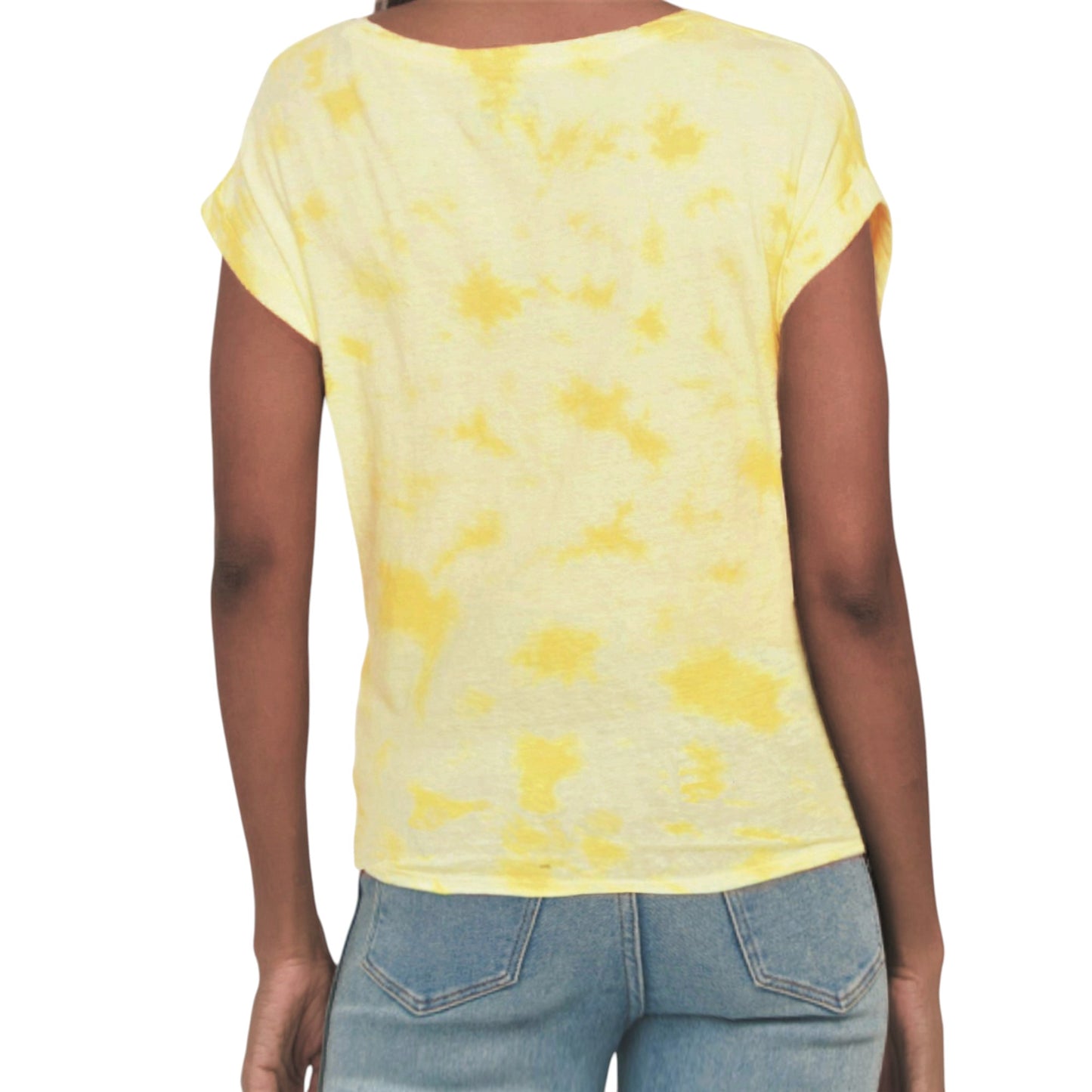 Lucky Brand Women's Cotton Tie-Dye Twist-Front T-Shirt