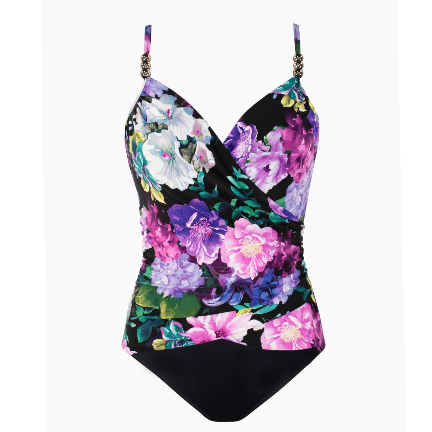 MAGICSUIT Women's New Romantic Louise Floral Print Drape One Piece Swimsuit