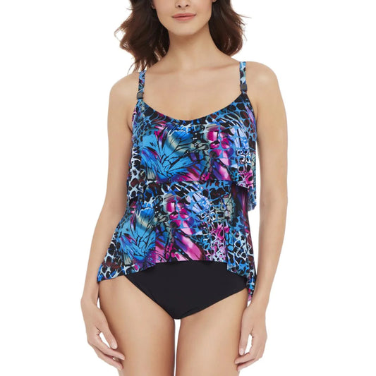 Magicsuit Women's Blue Social Butterfly Grace Swim Tankini Top