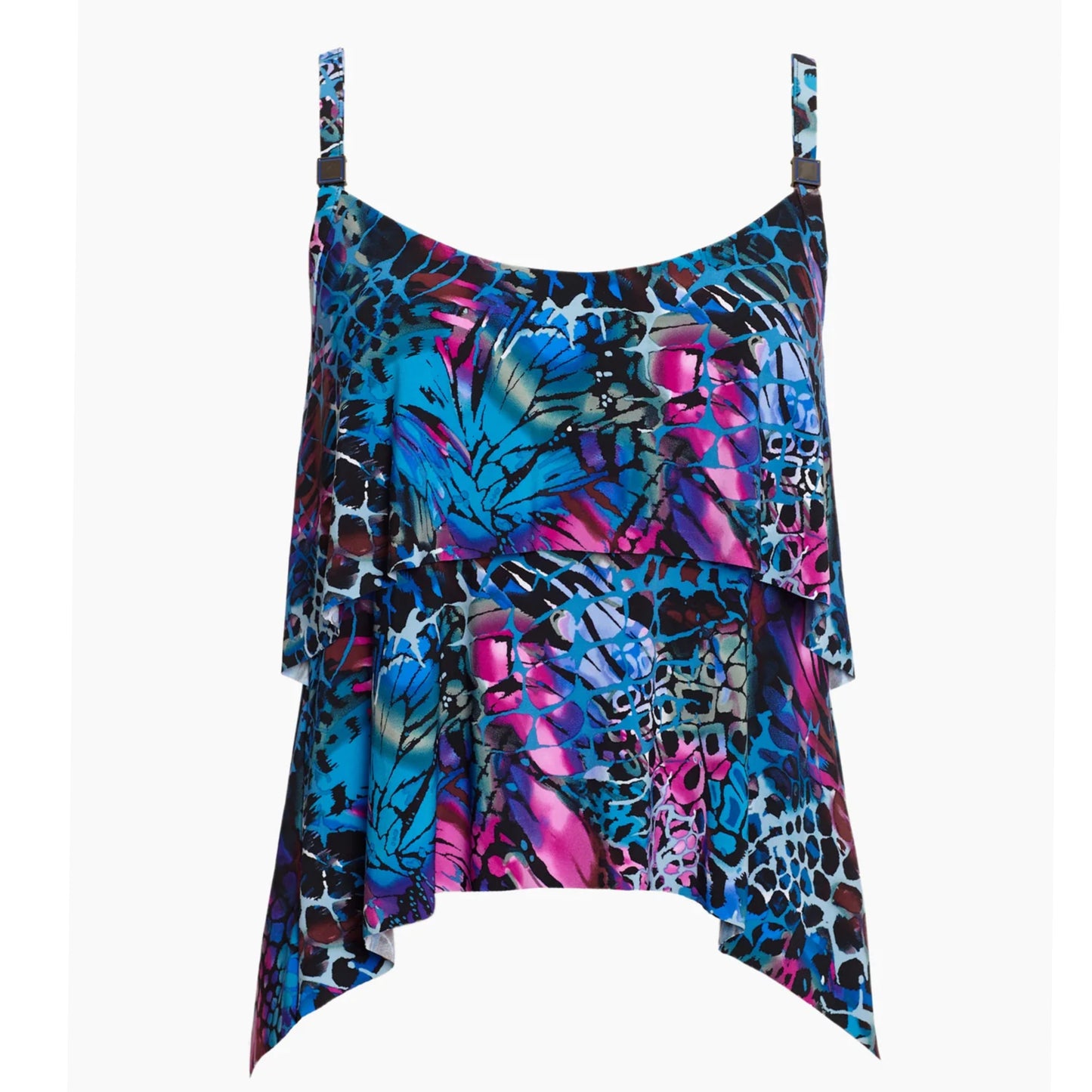 Magicsuit Women's Blue Social Butterfly Grace Swim Tankini Top
