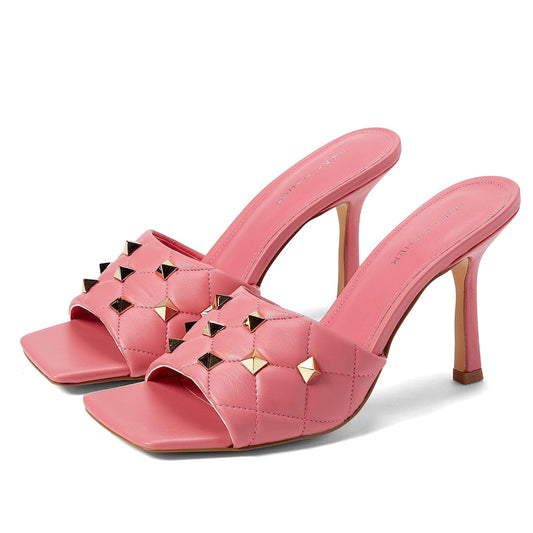 Marc Fisher Women's Dacorin Quilted Studded High Heel Slide Sandals