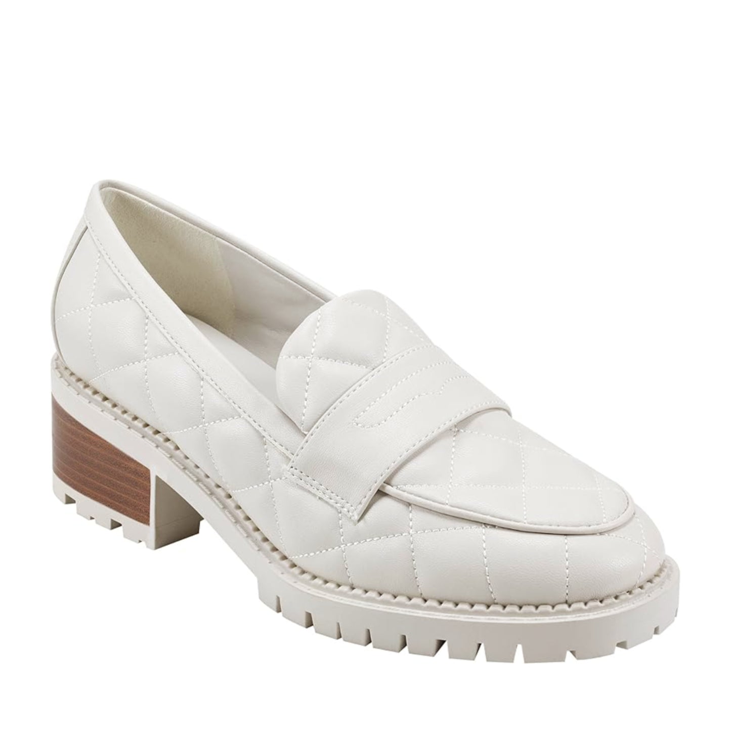 Marc Fisher Women's Dantea Quilted Stacked Heel Shoes Loafers