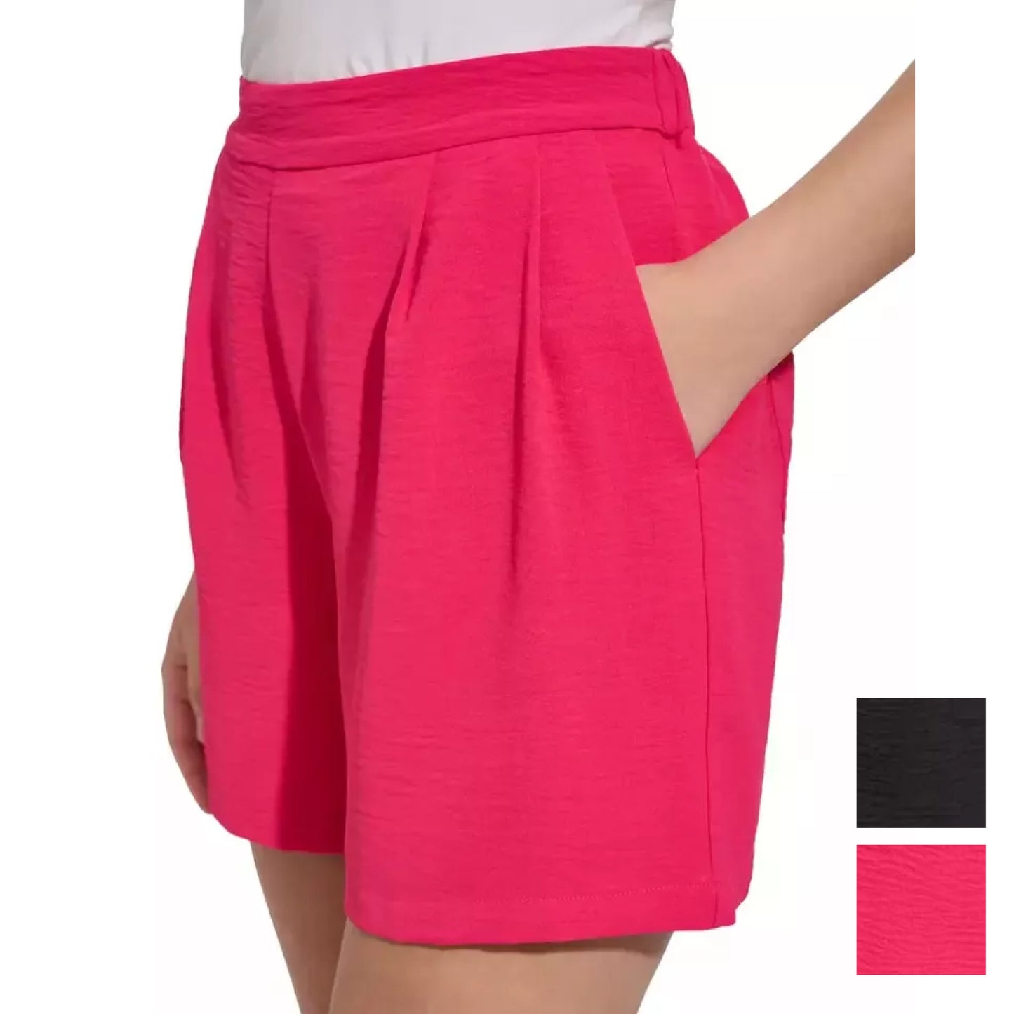 Margaritaville Women's High Rise Lightweight Crinkle Casual Shorts