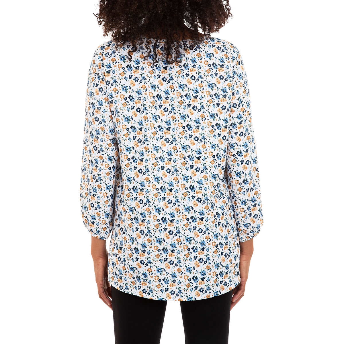 Mario Serrani Women's Floral Print V-Neck Tunic Blouse