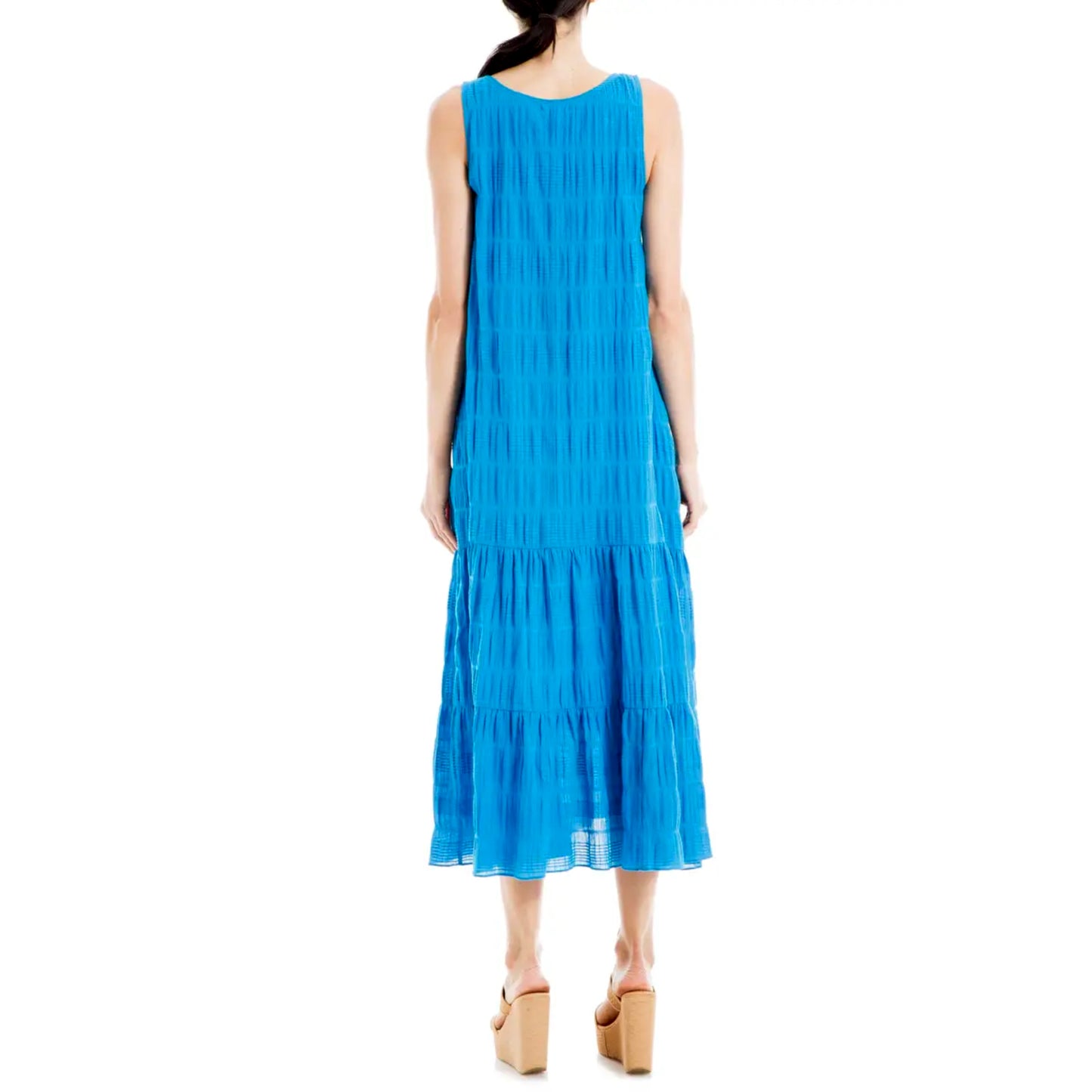 Max Studio Women's Textured Cotton Tiered Maxi Dress
