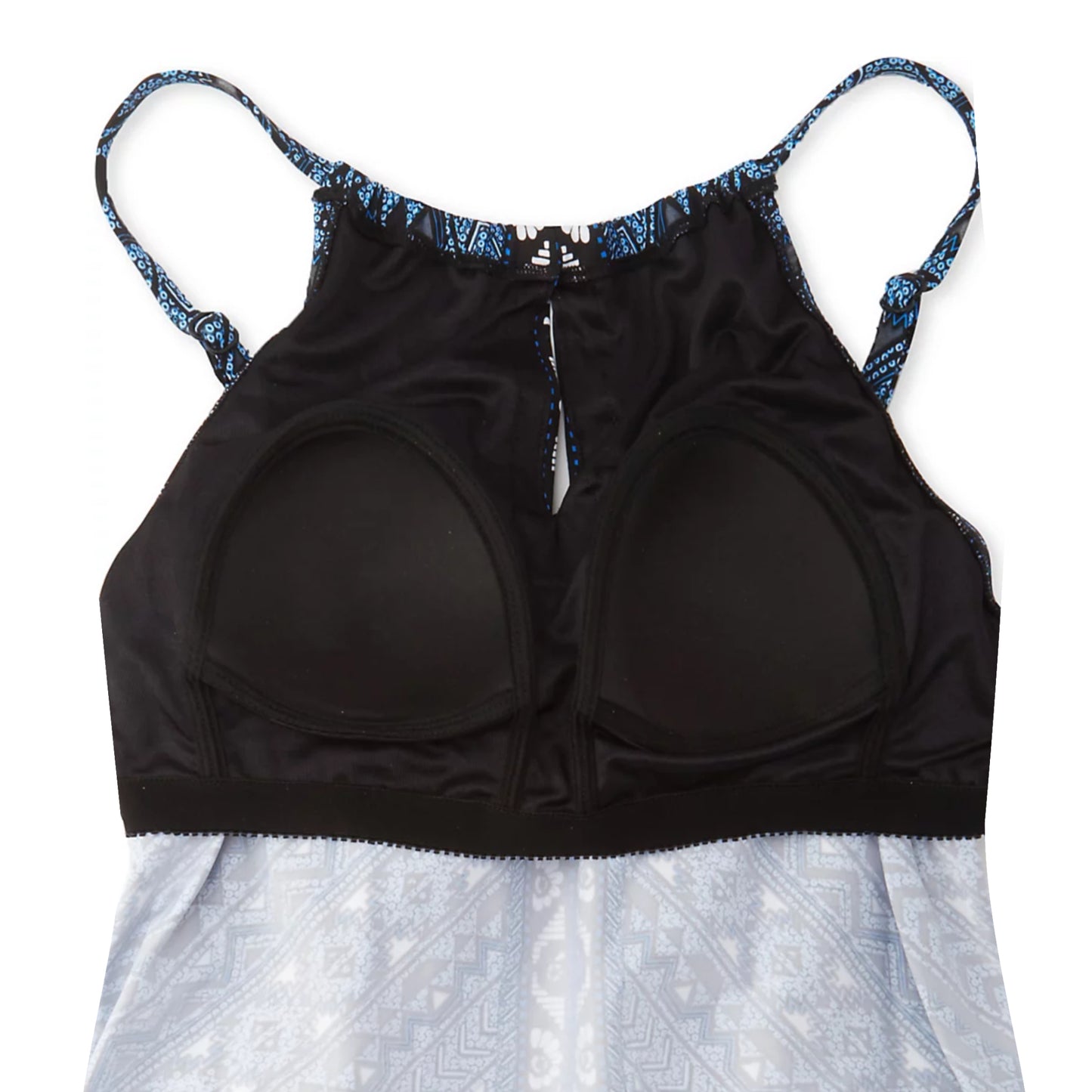 Miraclesuit Women's Paillette Peephole Handkerchief Hem Swim Tankini Top