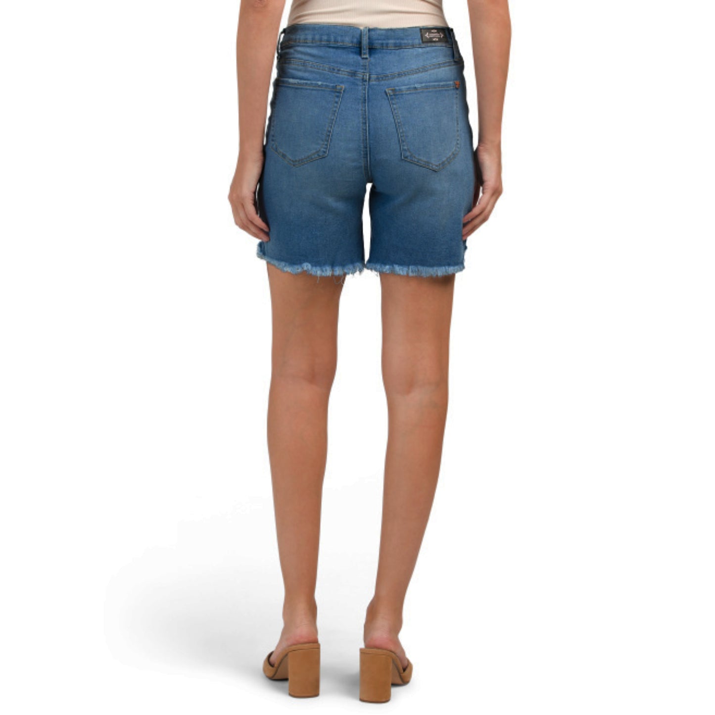 Nanette Lepore Women's Belle High Rise Fringed Hem Denim Shorts