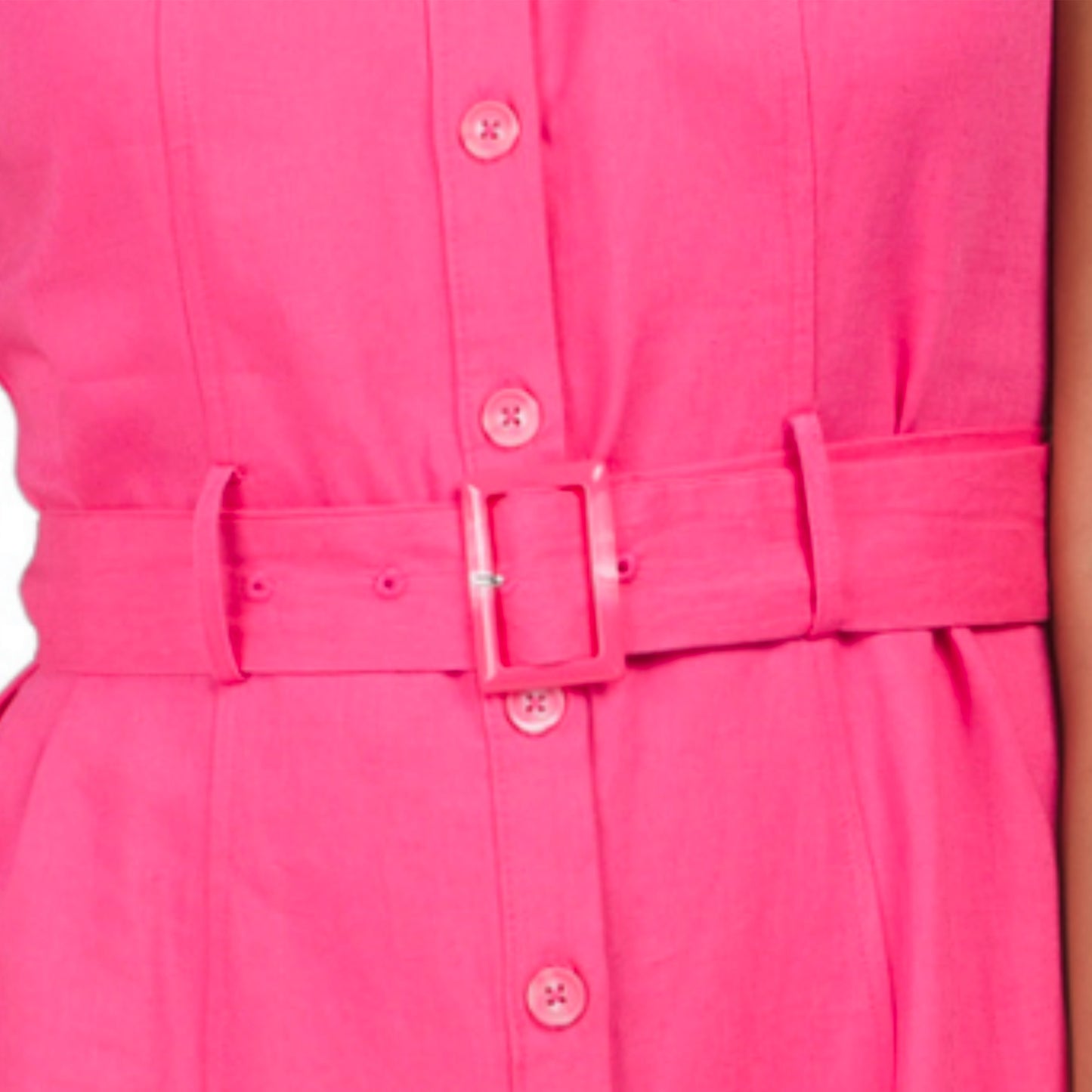 Nanette Lepore Linen Sleeveless Ruffle Hem Belted Mini Dress