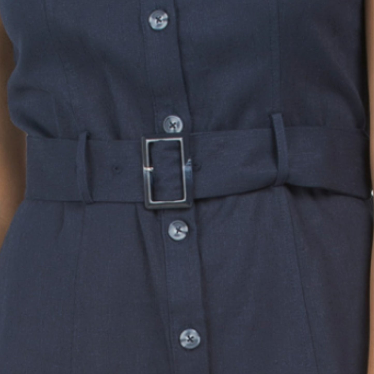 Nanette Lepore Linen Sleeveless Ruffle Hem Belted Mini Dress