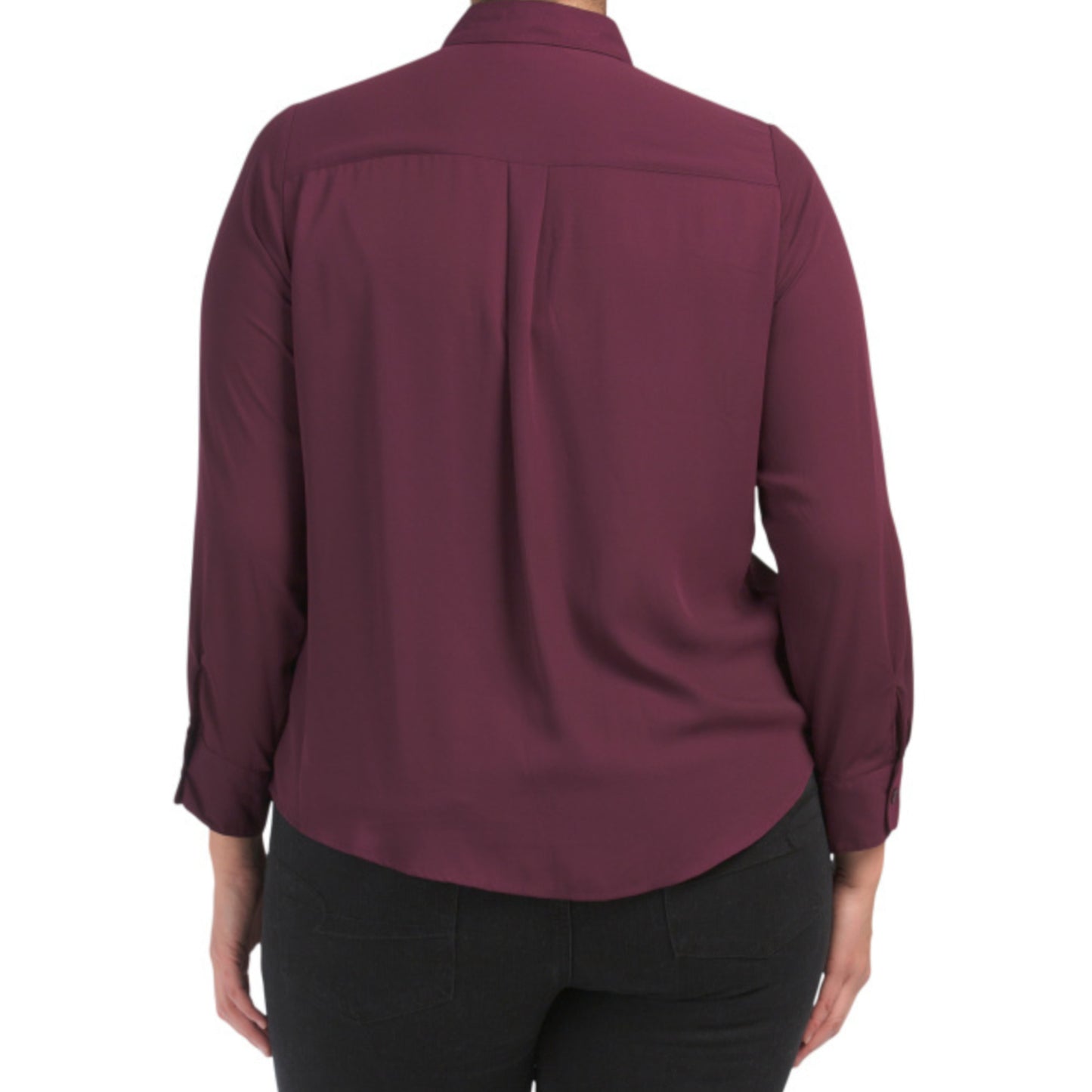 Nanette Lepore Women's Plus Pintuck Detail Blouse Button Front Shirt