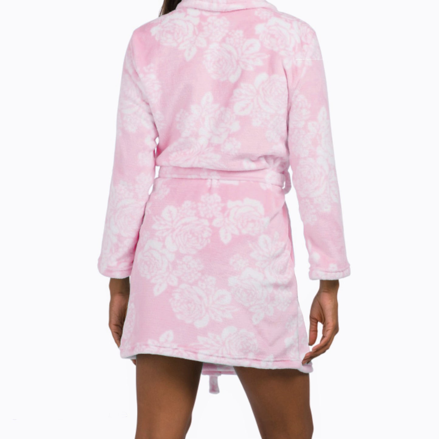 NOIRE JASMINE ROSE Women's Floral Print Ultra-Soft Plush Robe