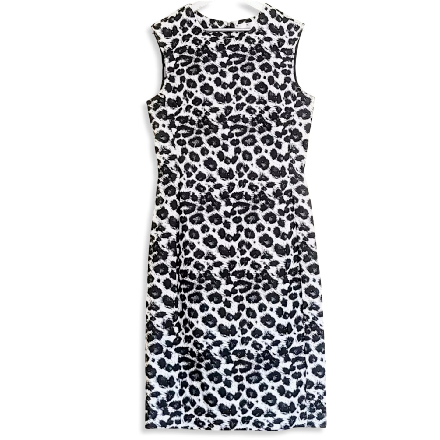 N Natori Women's Plus Snow Leopard Sleeveless Sheath Midi Dress
