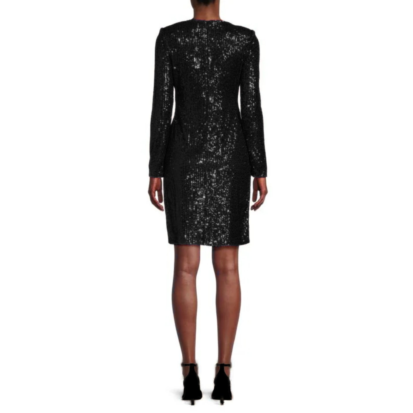 Nanette Lepore Women's V-Neck Long Sleeve Sequin Mini Dress