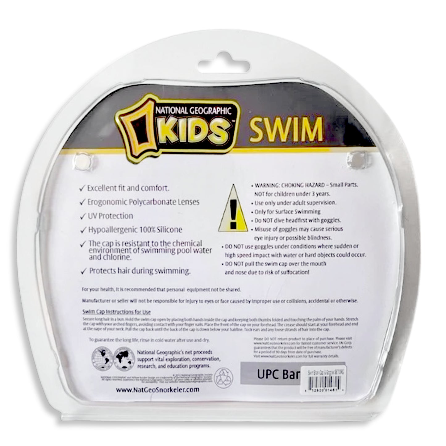 National Geographic Boys and Girls Shark Swim Cap and Goggles Set