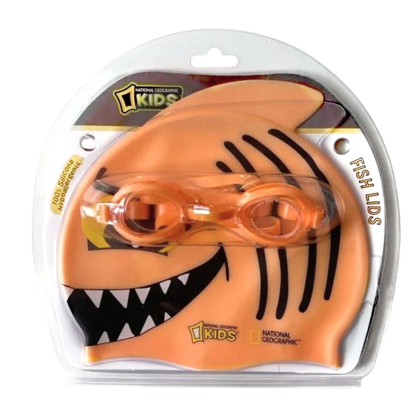 National Geographic Boys and Girls Shark Swim Cap and Goggles Set