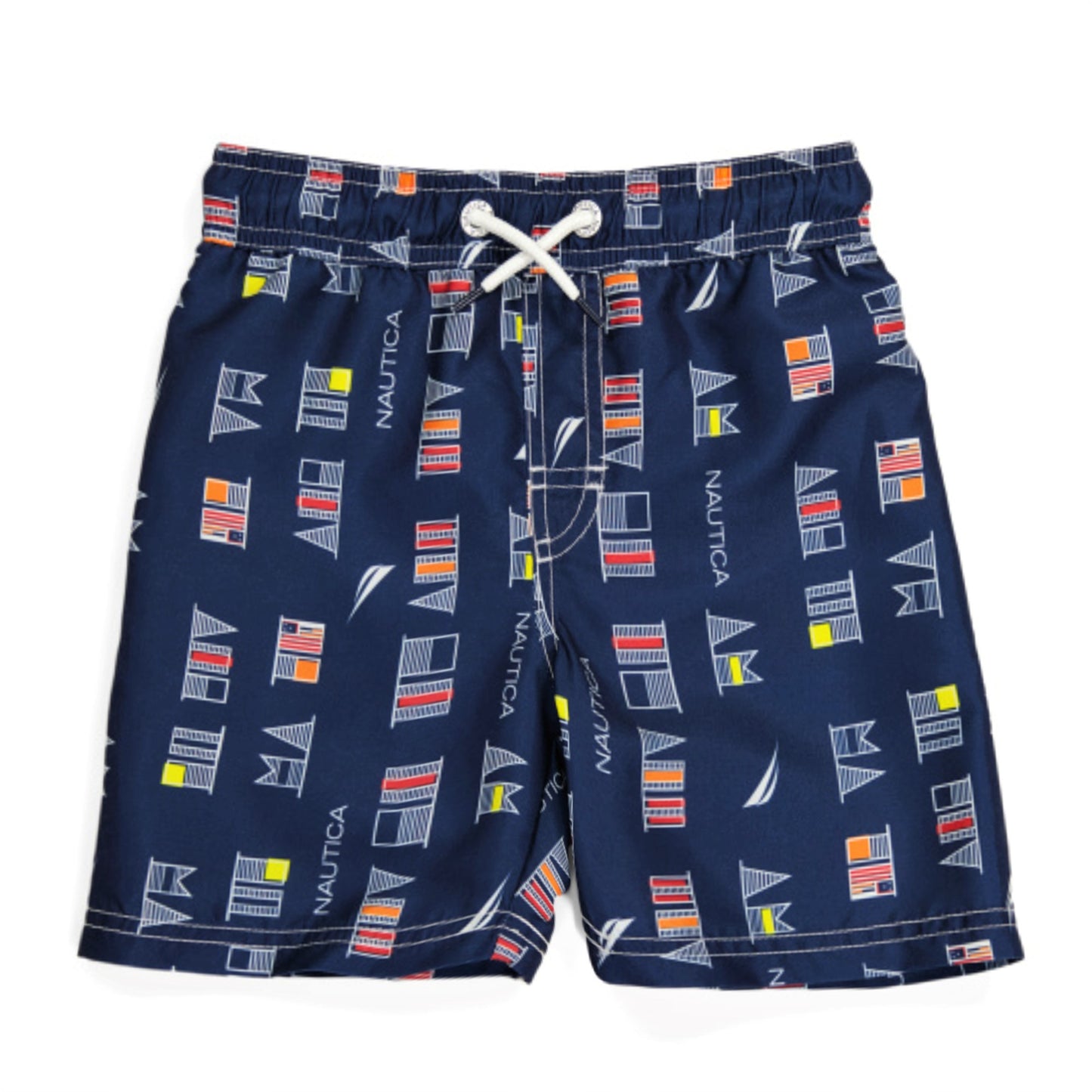 Nautica Little Boys Edgy Flag UPF 50+ Protection, Swim Trunks