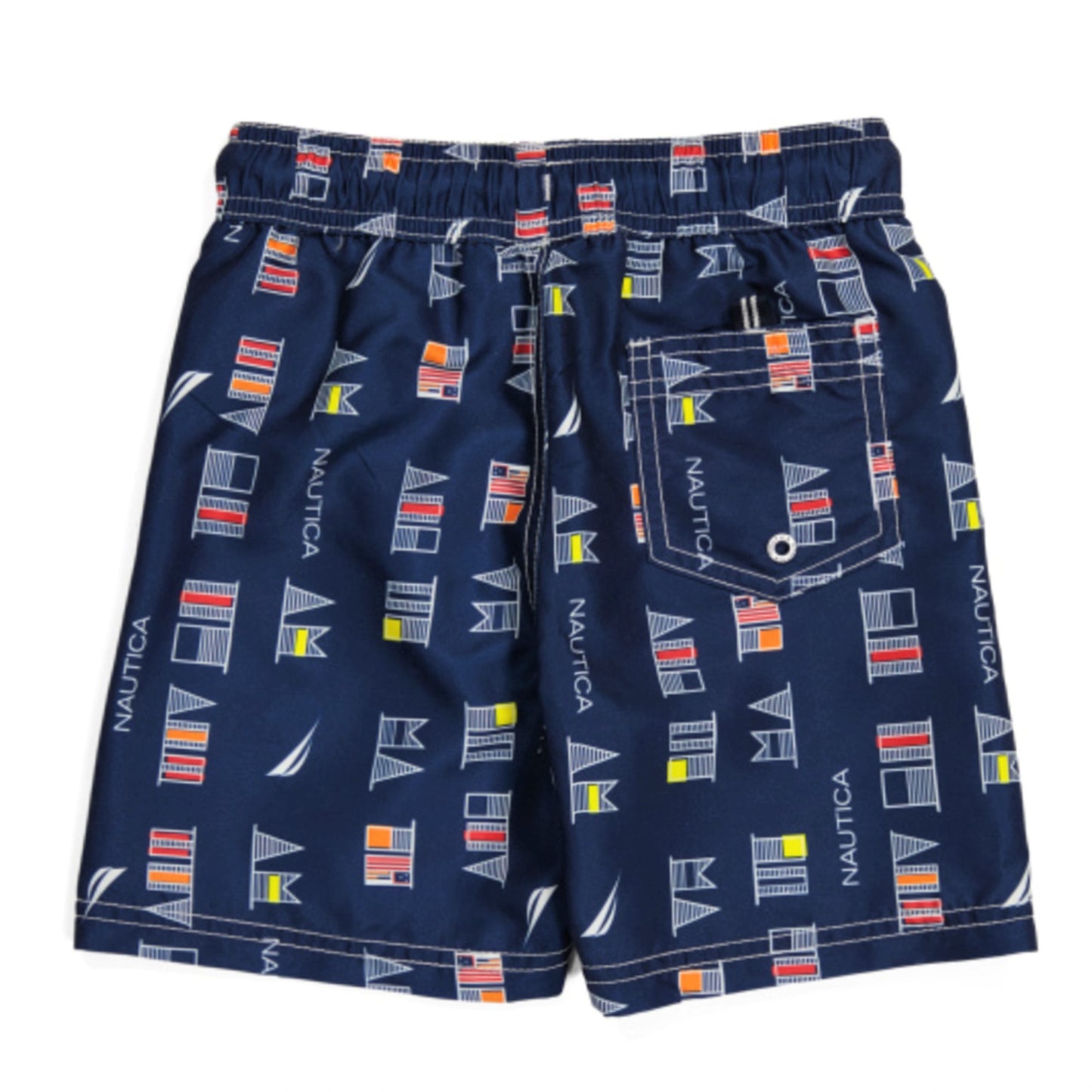Nautica Little Boys Edgy Flag UPF 50+ Protection, Swim Trunks